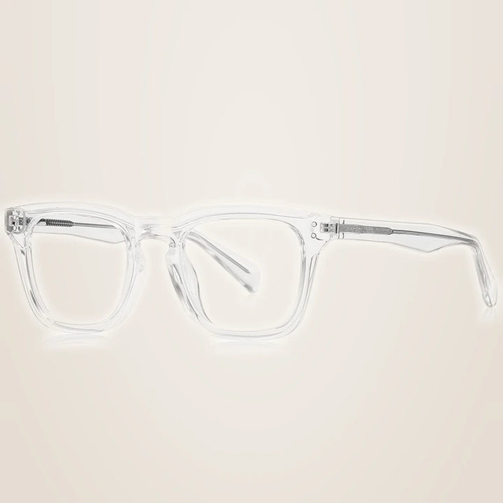 Kansept Unisex Full Rim Square Tr 90 Alloy Reading Glasses 67022 - LS022C2 CRYSTAL / -400