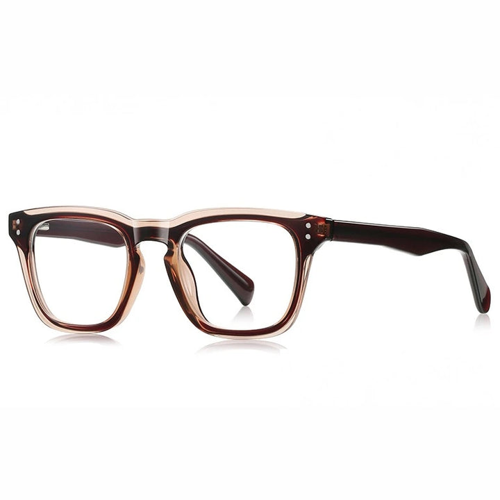 Kansept Unisex Full Rim Square Tr 90 Alloy Reading Glasses 67022 - LS022C5 TEA / 0