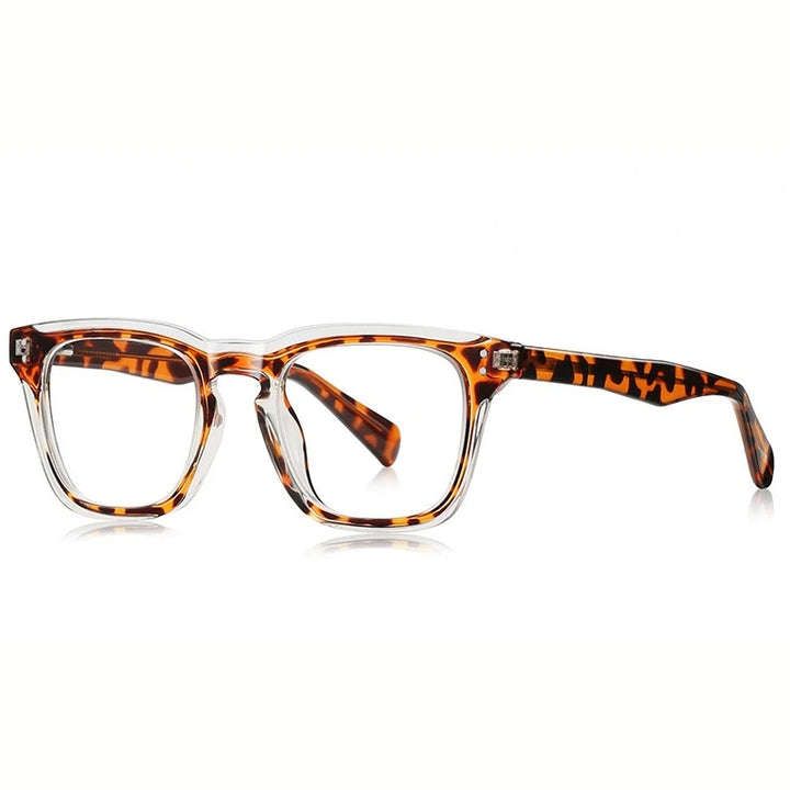 Kansept Unisex Full Rim Square Tr 90 Alloy Reading Glasses 67022 - LS022C6 DEMI / -200