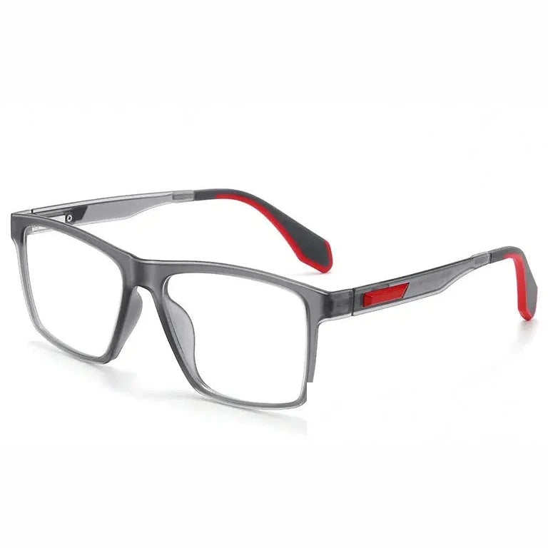 Kansept Unisex Full Rim Square Tr 90 Titanium Reading Glasses 56809 - 6809 GRAY / CN / +50