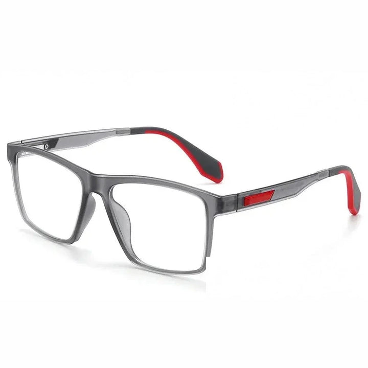 Kansept Unisex Full Rim Square Tr 90 Titanium Reading Glasses 56809 - 6809 GRAY / CN / +50
