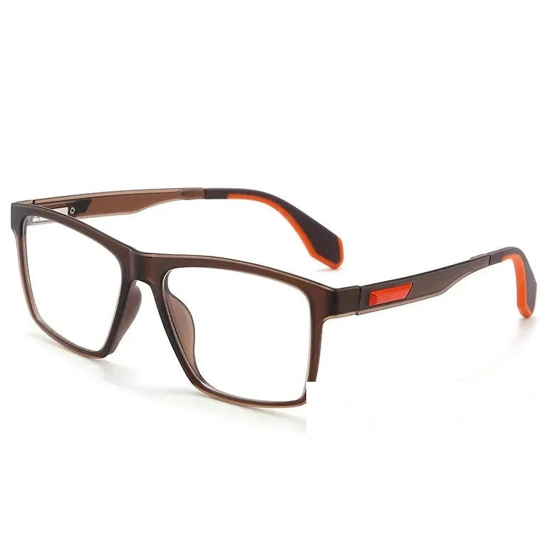 Kansept Unisex Full Rim Square Tr 90 Titanium Reading Glasses 56809 - 6809 TEA / CN / -250