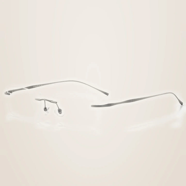 Kansept Unisex Rimless Square Polygon Titanium Reading Glasses 8911/12 - 8911 D BLACK / +150