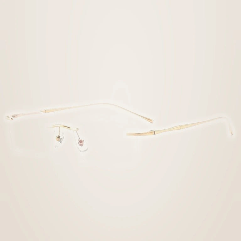 Kansept Unisex Rimless Square Polygon Titanium Reading Glasses 8911/12 - 8911 D GOLD / +350