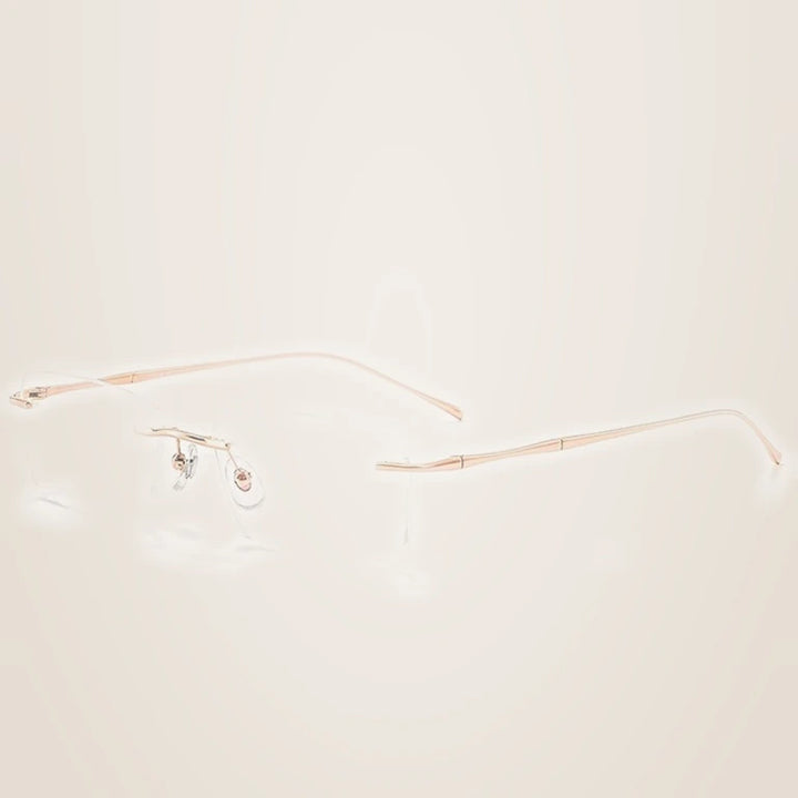 Kansept Unisex Rimless Square Polygon Titanium Reading Glasses 8911/12 - 8911 D ROSE GOLD / +200