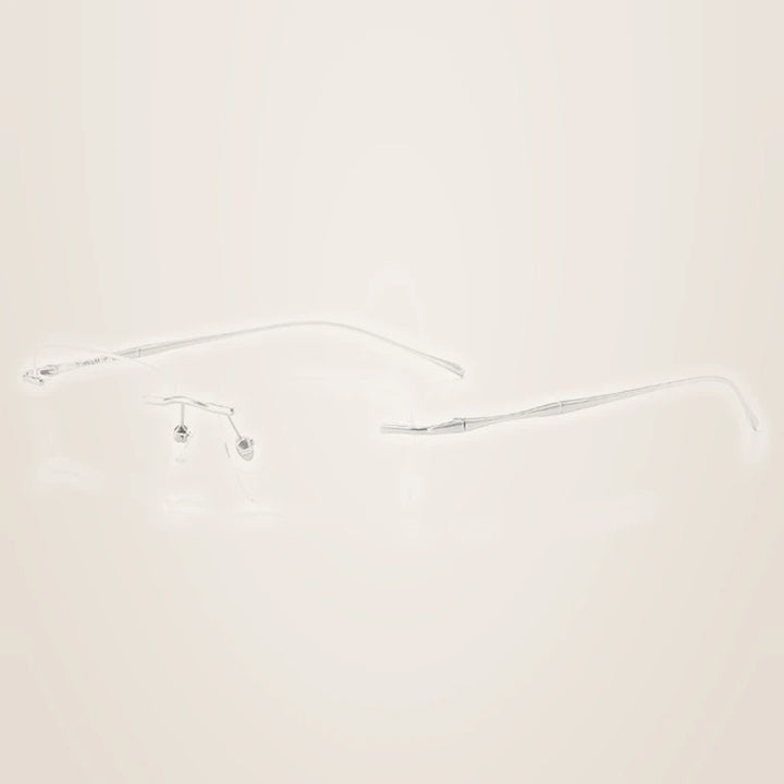 Kansept Unisex Rimless Square Polygon Titanium Reading Glasses 8911/12 - 8911 D SILVER / +250