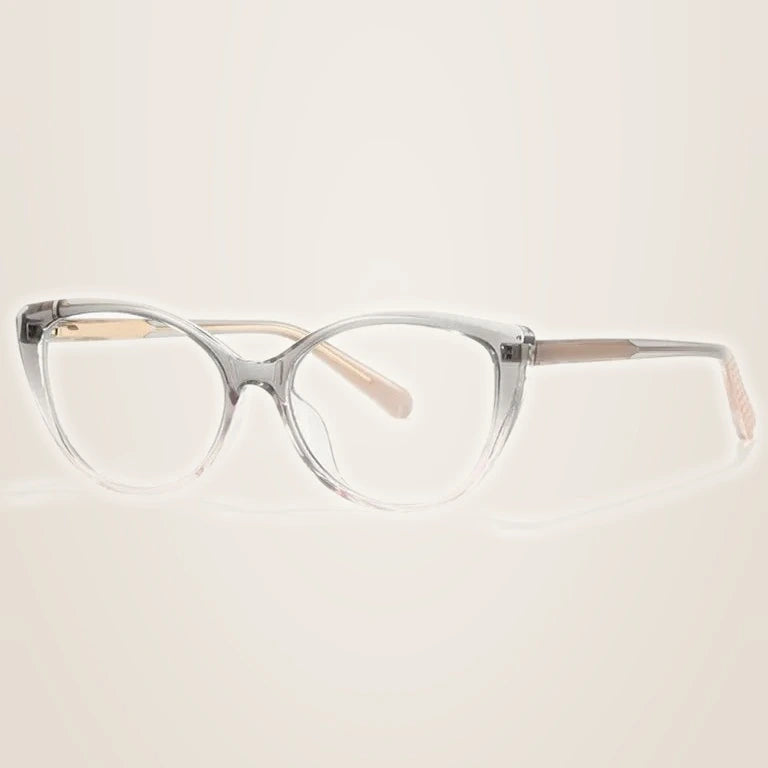 Kansept Women's Full Rim Cat Eye Tr 90 Alloy Reading Glasses 27013 - 27013C5 GRAY PINK / -150