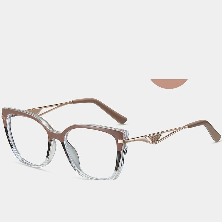 Kansept Women's Full Rim Cat Eye Tr 90 Alloy Reading Glasses 87326 - TR87326C5 / -300