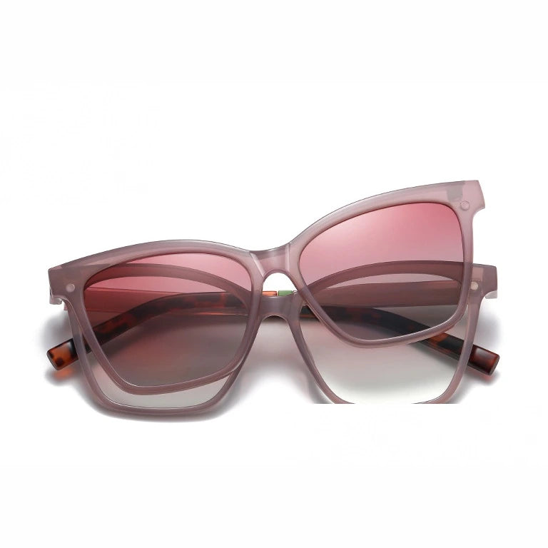 Kansept Women's Full Rim Cat Eye Tr 90 Reading Glasses Clip On Sunglasses 7704 - CG7704C4 / CHINA / -400