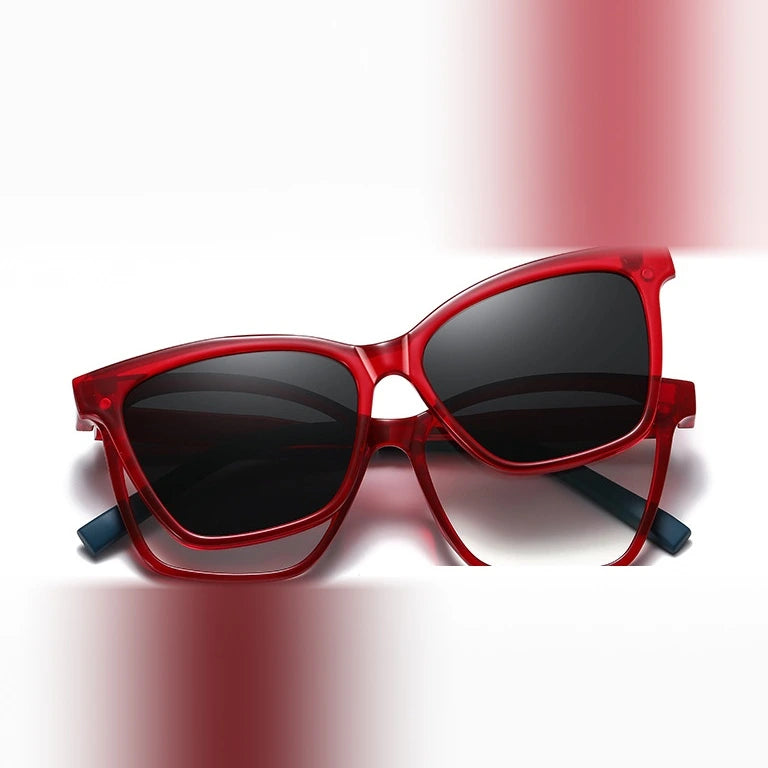 Kansept Women's Full Rim Cat Eye Tr 90 Reading Glasses Clip On Sunglasses 7704 - CG7704C5 / CHINA / -150