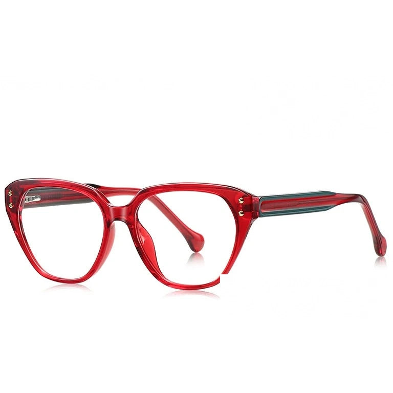 Kansept Women's Full Rim Flat Top Tr 90 Titainum Reading Glasses 78101 - LS101-C5 / +100