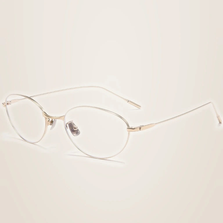 Kansept Women's Full Rim Oval Cat Eye Alloy Reading Glasses 230083 - 30883ZMC2 GOLD / -100