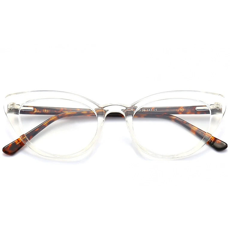 Kansept Women's Full Rim Oval Cat Eye Tr 90 Alloy Reading Glasses 58338 - 8338 CRYSTAL / 0