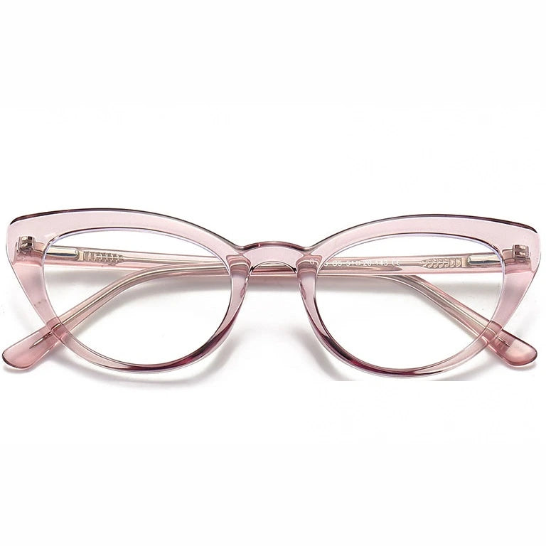Kansept Women's Full Rim Oval Cat Eye Tr 90 Alloy Reading Glasses 58338 - 8338 PURPLE / -350