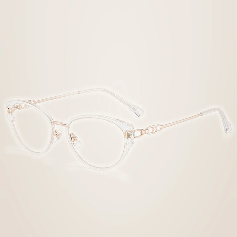 Kansept Women's Full Rim Oval Cat Eye Tr 90 Alloy Reading Glasses 12008 - s12008C8 ROSE GOLD / +400