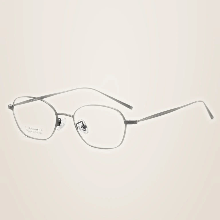 Kansept Women's Full Rim Polygon Titanium Reading Glasses 90282 - pz90282 BLACK / CHINA / +200