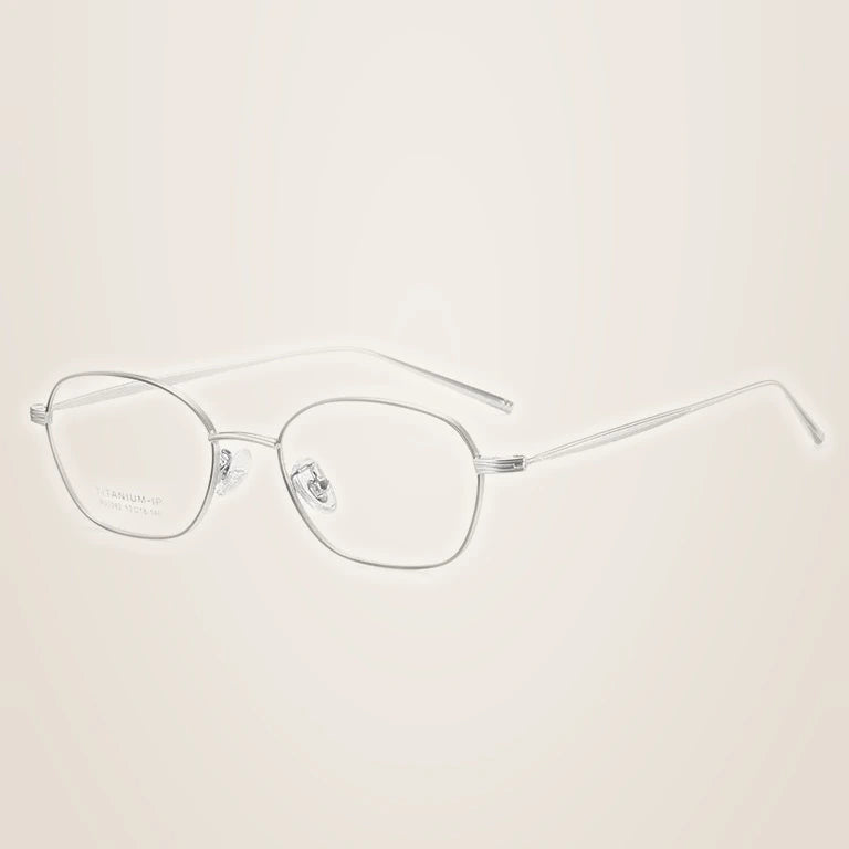 Kansept Women's Full Rim Polygon Titanium Reading Glasses 90282 - pz90282 BLACK SILVER / CHINA / -150