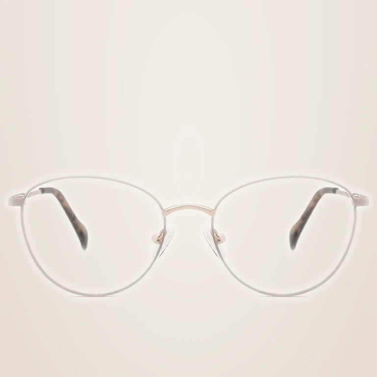 Kansept Women's Full Rim Round Stainless Steel Frame Eyeglasses 2329 - ME2329C4