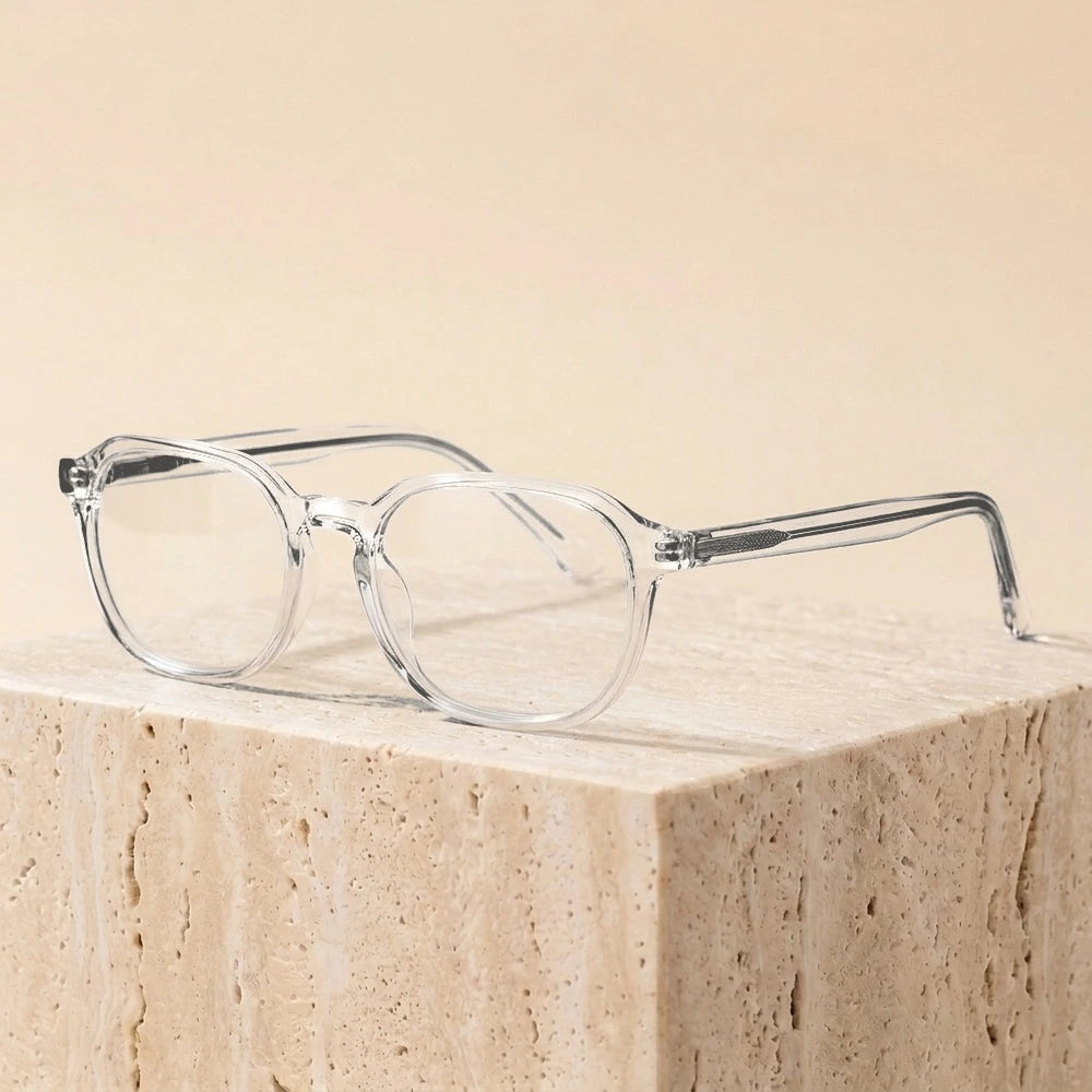 Kansept Women's Full Rim Round Tr 90 Alloy Reading Glasses 210575 - L210575Z-CRYSTAL