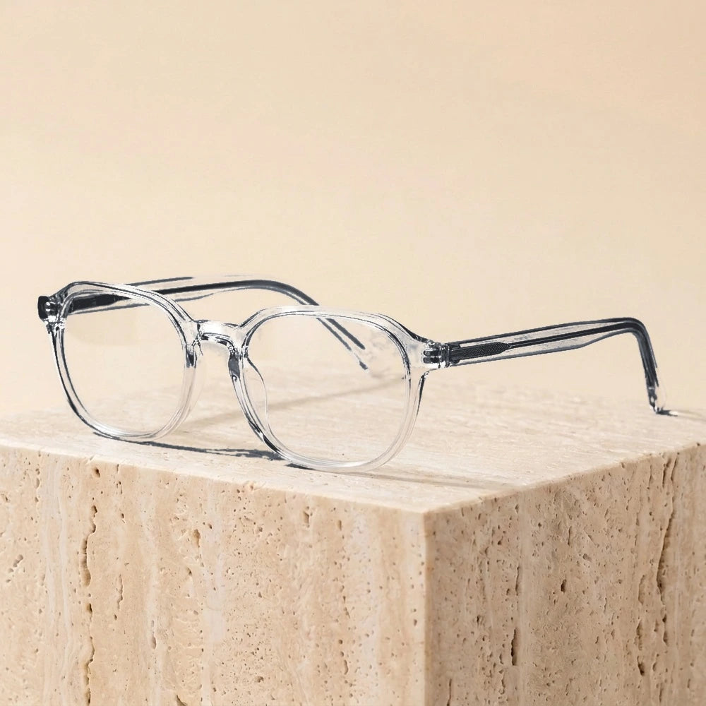 Kansept Women's Full Rim Round Tr 90 Alloy Reading Glasses 210575 - L210575Z-LIGHT GRAY