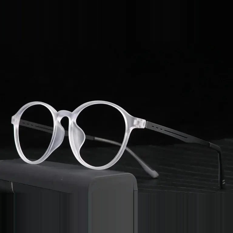 Kansept Women's Full Rim Round Tr 90 Titanium Reading Glasses 472013 - 2013 Crystal / -250