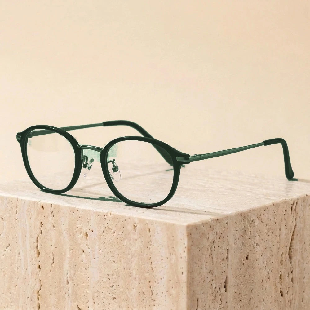 Kansept Women's Full Rim Round Tr 90 Titanium Frames 206100 - 2F61-GREEN