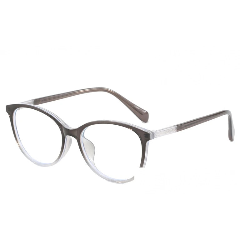 Kansept Women's Full Rim Round Tr 90 Titanium Reading Glasses 80234 - 8023 CRYSTAL GRAY / CN / +350