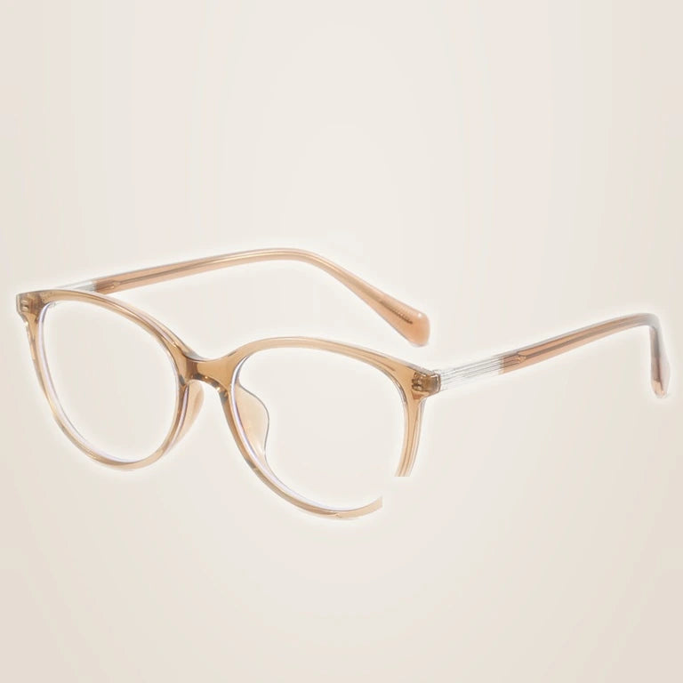 Kansept Women's Full Rim Round Tr 90 Titanium Reading Glasses 80234 - 8023 TEA / CN / +300