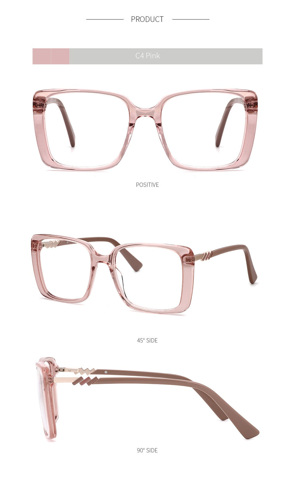Kansept Women's Full Rim Square Acetate Alloy Frame Eyeglasses Mg6114 - MG6114C1