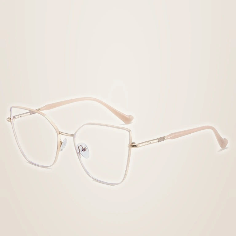 Kansept Women's Full Rim Square Cat Eye Alloy Reading Glasses 24108 - 24108-C4 / +350