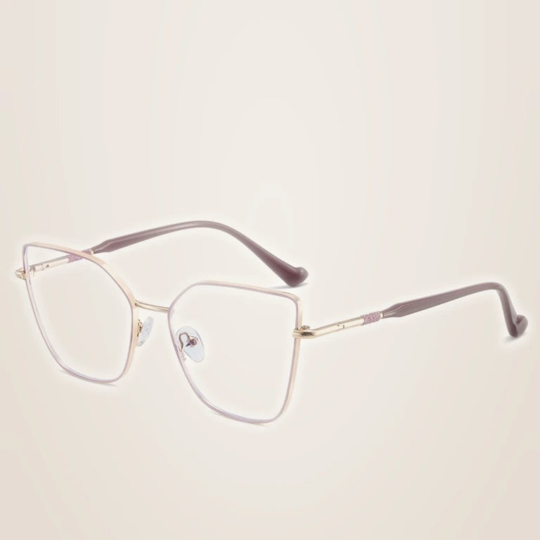 Kansept Women's Full Rim Square Cat Eye Alloy Reading Glasses 24108 - 24108-C5 / +50