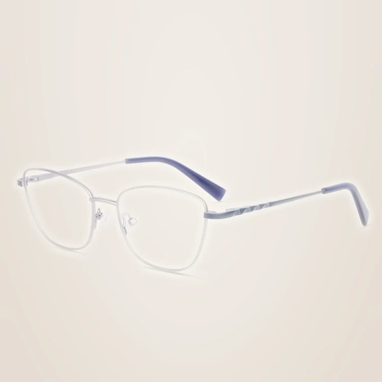 Kansept Women's Full Rim Square Cat Eye Alloy Reading Glasses 72503 - YT2503C1 BLUE / 0
