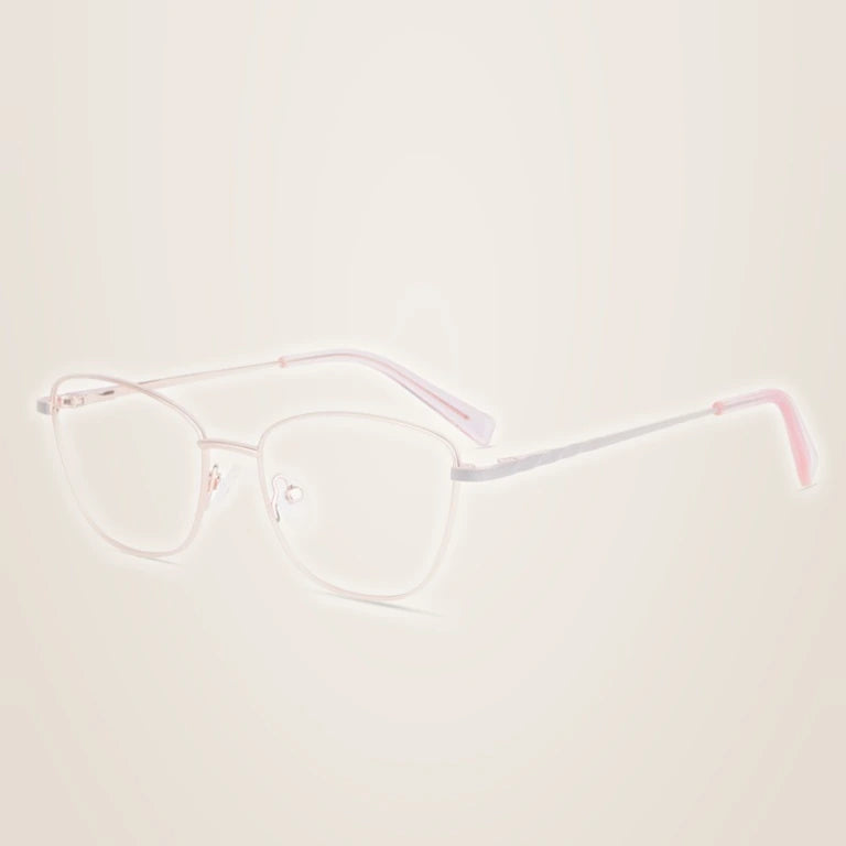 Kansept Women's Full Rim Square Cat Eye Alloy Reading Glasses 72503 - YT2503C4 PINK / -200