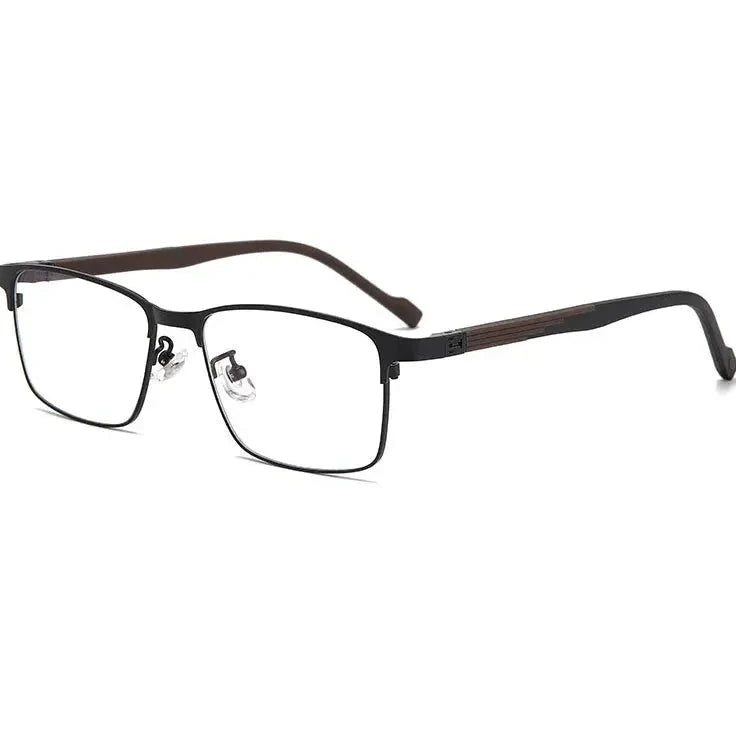 Kansept Women's Full Rim Square Steel Reading Glasses Clip On Sunglasses 59123 - 9123-BLACK / +100