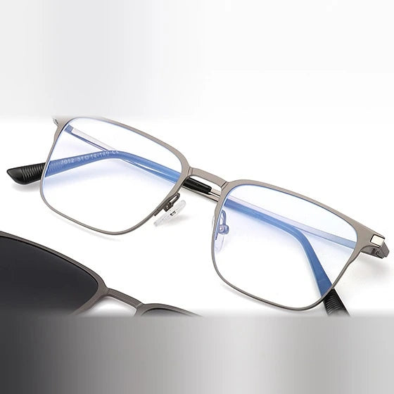 Kansept Women's Full Rim Square Titanium Reading Glasses Clip On Sunglasses 7012 - -400 / 7012-C1