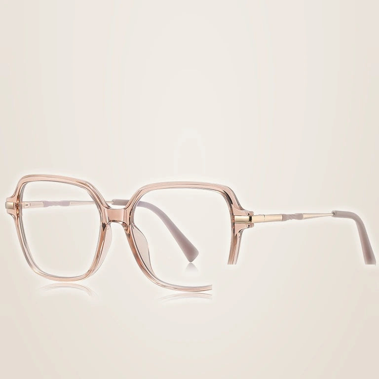 Kansept Women's Full Rim Square Tr 90 Alloy Reading Glasses 2211 - 2211C4 / +250