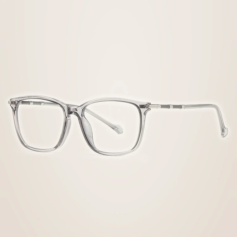 Kansept Women's Full Rim Square Tr 90 Alloy Reading Glasses 427001 - 27001C4 GRAY / +100