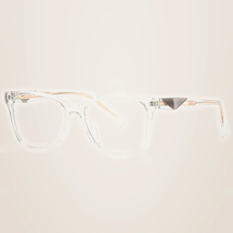 Kansept Women's Full Rim Square Tr 90 Alloy Reading Glasses 27016 - 27016C3 CRYSTAL / -200