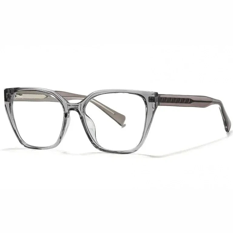 Kansept Women's Full Rim Square Tr 90 Alloy Reading Glasses 727017 - 27017C4 GRAY / +300