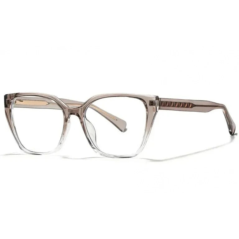 Kansept Women's Full Rim Square Tr 90 Alloy Reading Glasses 727017 - 27017C5 TEA / +100