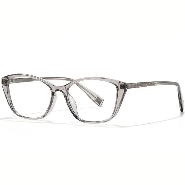 Kansept Women's Full Rim Square Tr 90 Alloy Reading Glasses 27020 - 27020C4 GRAY / +400