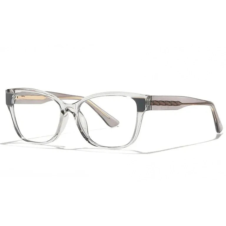 Kansept Women's Full Rim Square Tr 90 Alloy Reading Glasses 27028 - 27028C4 GRAY / -350
