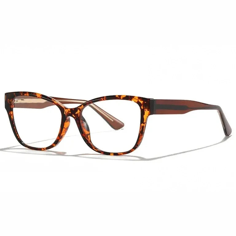 Kansept Women's Full Rim Square Tr 90 Alloy Reading Glasses 27028 - 27028C5 TEA / 0