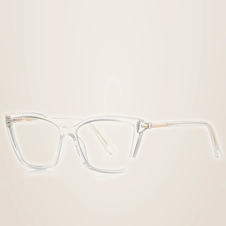 Kansept Women's Full Rim Square Tr 90 Titanium Reading Glasses 22387 - 2238C2 CRYSTAL / +350