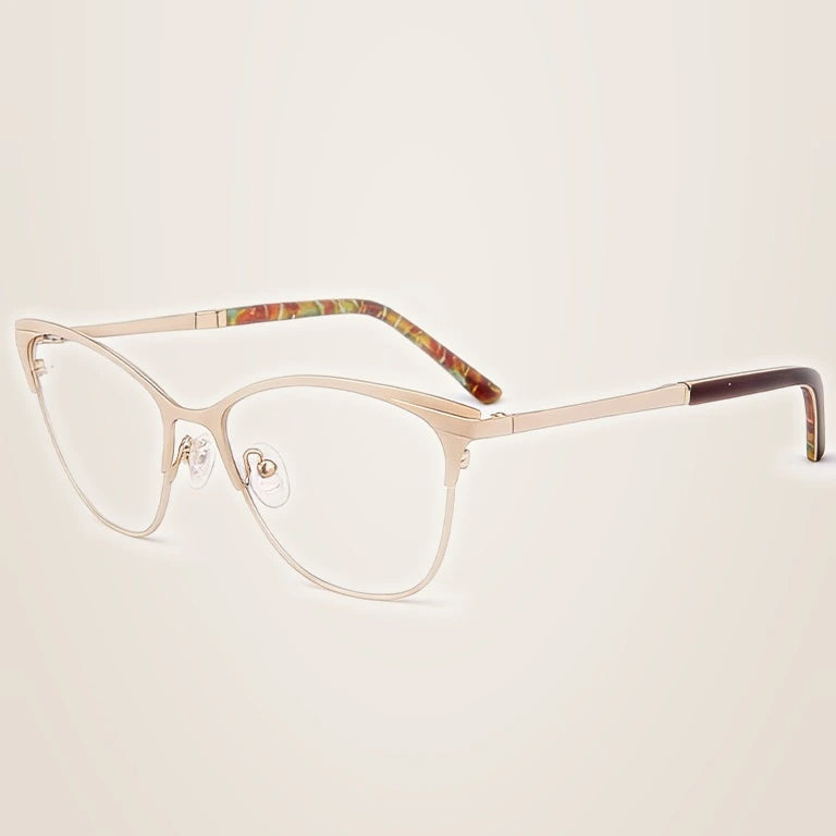 Kansept Women's Semi Rim Cat Eye Acetate Frames 221500 - TF2215C2 BEIGE