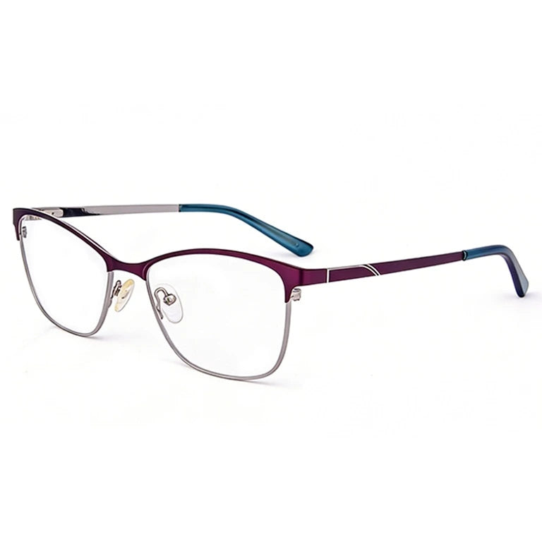 Kansept Women's Semi Rim Square Acetate Frames 220600 - TF2206C PURPLE