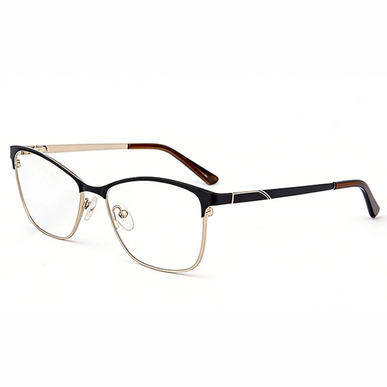 Kansept Women's Semi Rim Square Acetate Frames 220600 - TF2206C1 BLACK
