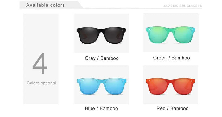 Kingseven Siamese Lens Sunglasses Men Bamboo Women Red Mirror Y5788F1 - Size Chart