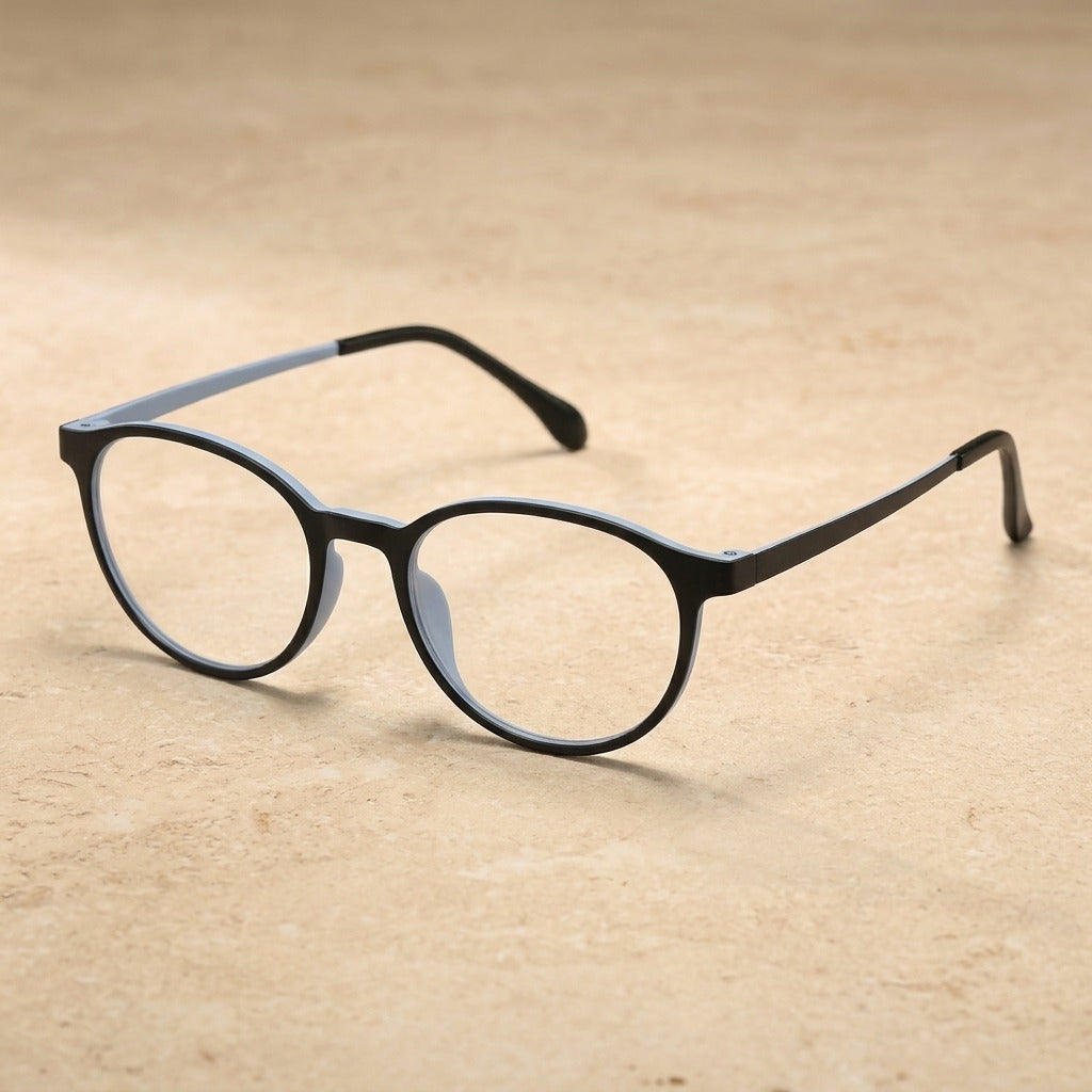 Kocolior Unisex Full Rim Irregular Round Tr 90 Titanium Eyeglasses 1935 - Blue