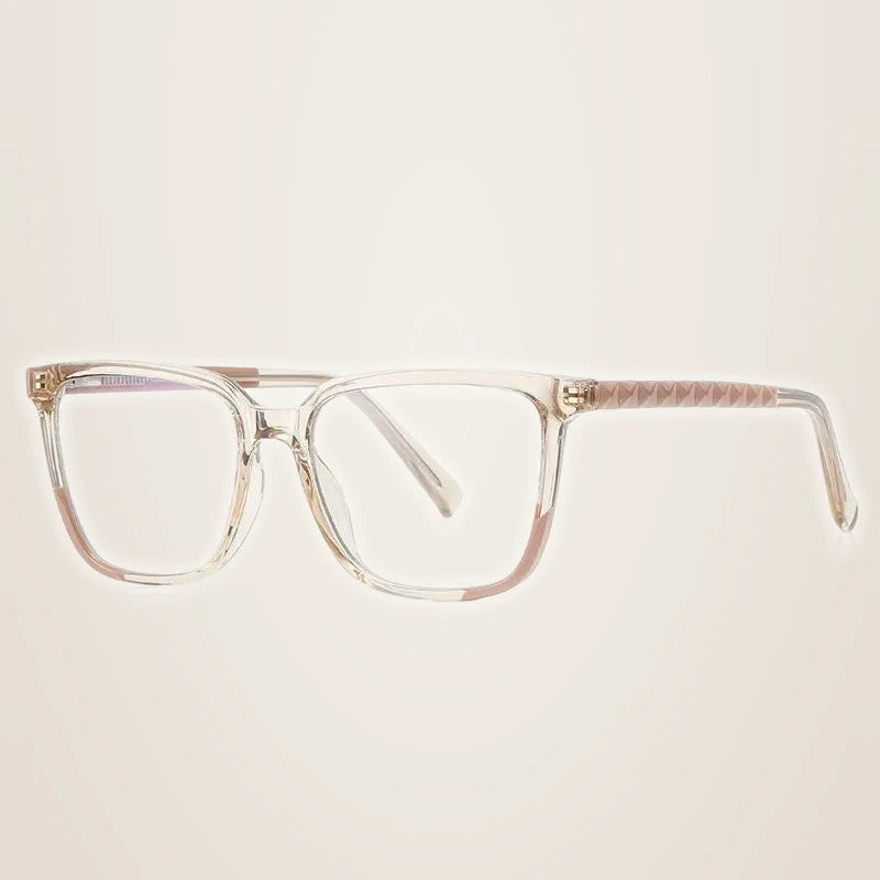 Kocolior 213507 Women's Full Rim Square Tr 90 Alloy Spring Hinge Frames - Tea / China Mainland